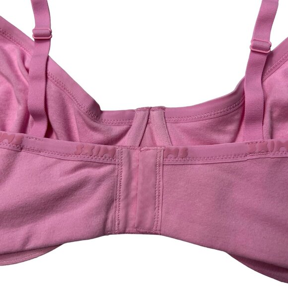 SKIMS Cotton Logo Demi Bra NEW Bubble Gum 44DD - Picture 7 of 12